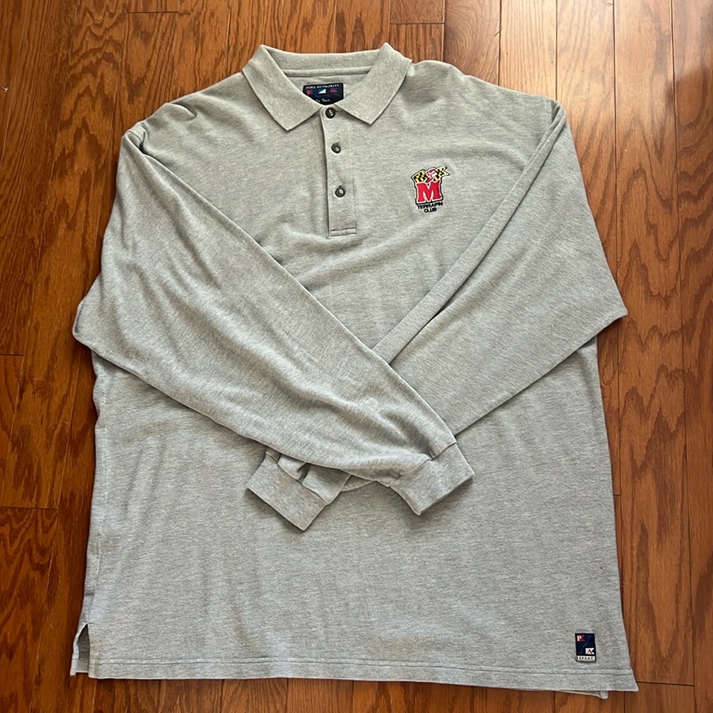 Long sleeve button down polo Maryland Terrapin Club